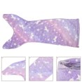 thumbnail image 3 of Manta de cola de sirena: Manta de cola de sirena con estampado de unicornio que brilla en la oscuridad para niños. Saco de dormir de felpa suave y portátil para niñas que viajan y duermen., 3 of 7