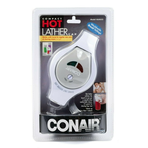 Conair HLM5CS Compact Hot Lather Cap Works With Travel & Regular Size Cans of Shaving Cream (Not
