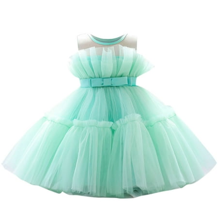 

Utoimkio Toddler Girl Dresses Clearance Sleeveless Tutu Princess Dresses for Girls Toddler Girls Net Yarn Embroidery Rhinestone Bowknot Birthday Party Gown Long Dresses