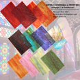 thumbnail image 2 of LITMIND 12 hojas de vidrieras, paquete variado de 4 x 6 pulgadas, mosaico de vidrio catedral, azulejos de vidrio para manualidades, colores surtidos y textura ondulada de agua mística (texturas transl, 2 of 5