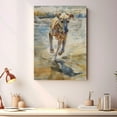 thumbnail image 4 of Funny Dog on Beach Canvas Wall Art, Sloughi Dog Picture Ocean Artwork for Bathroom Bedroom Living Room, Art Decor 8x12 Inches, 4 of 6
