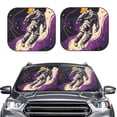 thumbnail image 2 of Gukieu Astronaut Floating purple Space Print Car Windshield Sun Visor, Foldable Anti-UV Car Sun Visor Suitable for Vans, Trucks Car Accessories-Large, 2 of 6