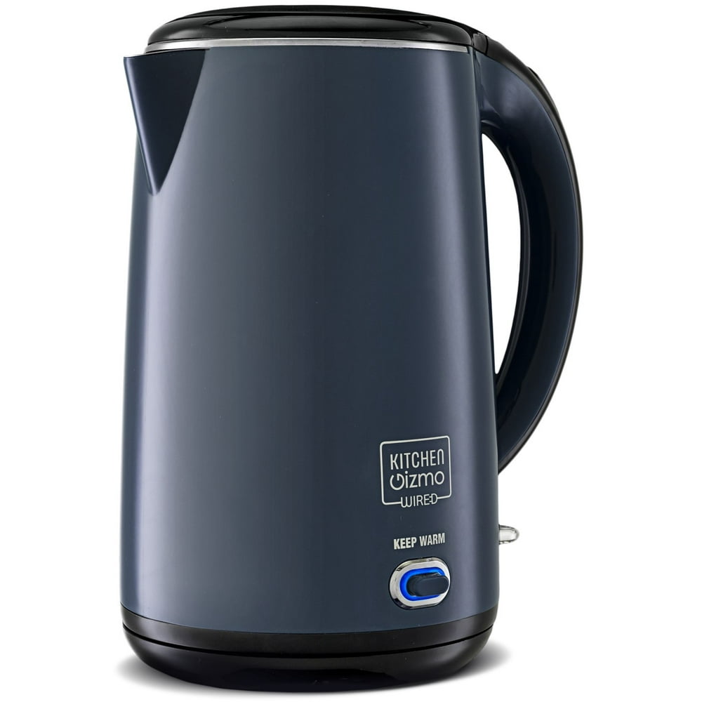 Kitchen Gizmo Stainless Steel DoubleWalled Electric Kettle (Blue)