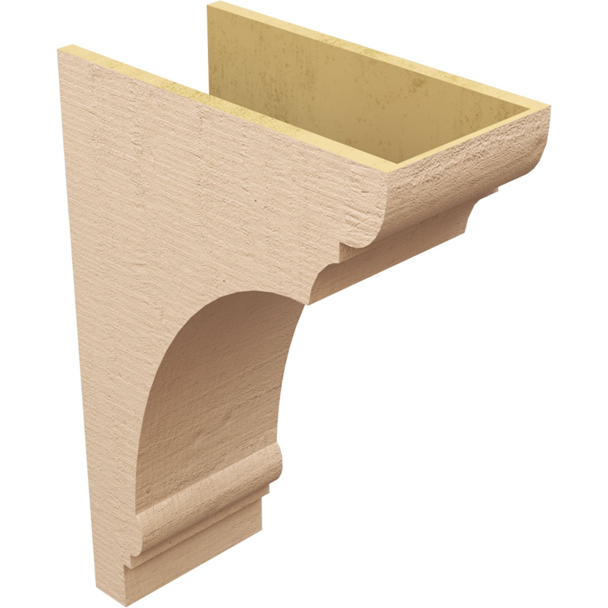 11"W x 22"D x 33"H Classic Hughes Rough Cedar Woodgrain TimberThane Corbel, Primed Tan