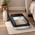 thumbnail image 7 of Stainless Steel Litter Box, Semi Enclosed High Side Cat Litter Box, Top Entry Litter Boxs for Senior Cats, Leak-Proof, Non-Sticky, Ideal for Indoor Cats Kitten, Black/XL, 7 of 7