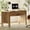 Walnut, variant on 47.2”W Mid-century Modern Curved Waterfall Writing Desk With 2 Drawers，Wood Computer Desk With Charging Station, Standing Desk For Home Office