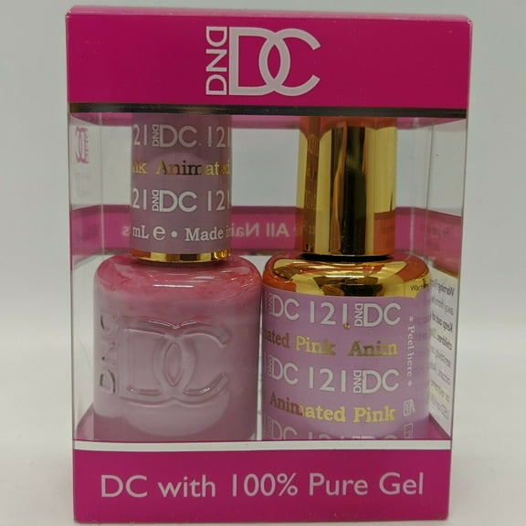 DND - DC Duo Soak off Gel & Matching nail polish, #121 - Animated Pink