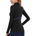 thumbnail image 5 of Alove Women's Half Zipper Rashguard Long Sleeve High Neck Swimsuit UPF 50+, 5 of 5