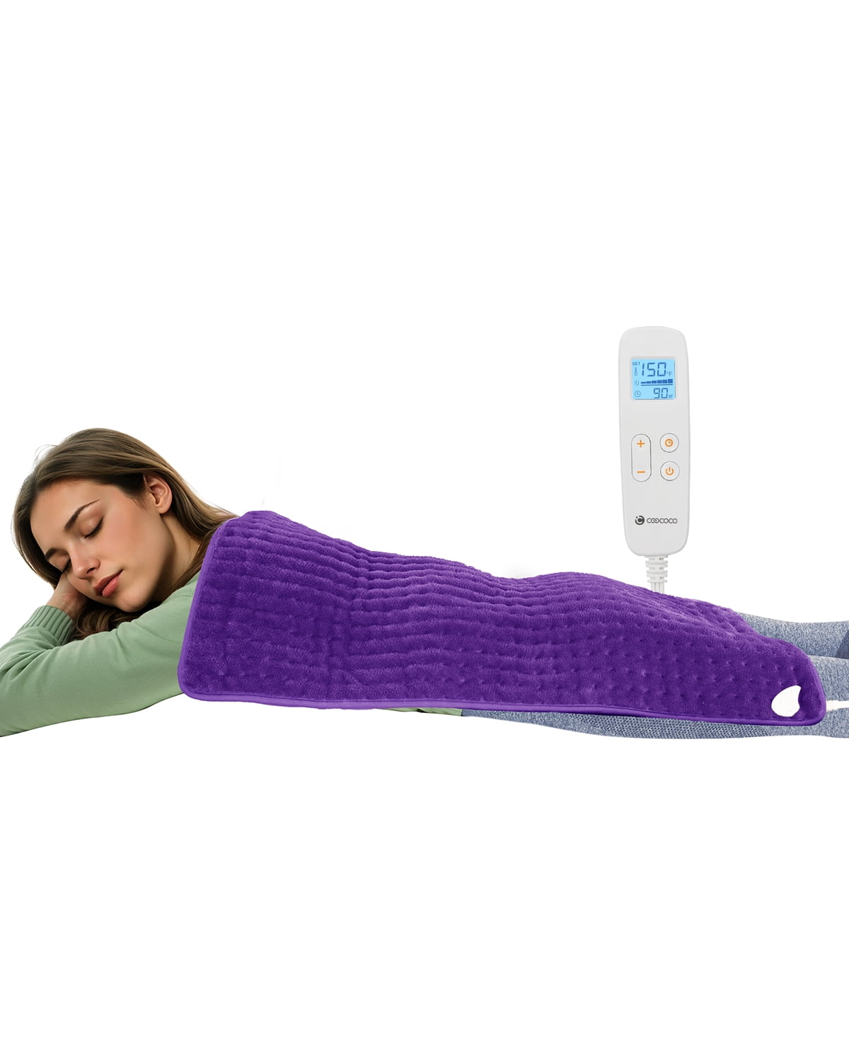 Coococo 33"x18" Large Electric Heating Pad for Back Neck Shoulders Muscle Pain, Cramps Relief with Auto Shut off, 3 Timer, 6 Temp Controller, Gifts