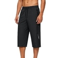 thumbnail image 4 of Eagokdc Sweat Capris Men Cotton Casual Drawstring Elastic Waist Loose Big And Tall Capri With Pockets Size XL-5XL, 4 of 8