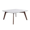 thumbnail image 3 of Contemporary Home Living 31.5" White and Brown Square Italian Carrara Marble Coffee Table, 3 of 9