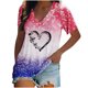 thumbnail image 1 of Tops estampados de manga corta de ocio con cuello en V de verano a la moda para mujer Fridja  zx3503, 1 of 5