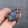 thumbnail image 3 of Natural Lapis Lazuli Gemstone Copper Wire Wrap Gift Jewelry Ring Size 8, 3 of 4
