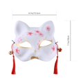 thumbnail image 3 of 2 x Máscaras de gato Kabuki para Halloween, máscara de zorro japonesa, máscara de mascarada para baile, maquillaje, accesorios para fiestas, regalos (blanco y negro), 3 of 4