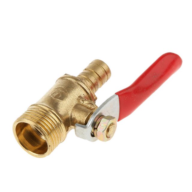 mmirethe Divers Type Robinet à Tournant Sphérique Fileté Laiton Robinet à Tournant Sphérique 3 interface 16mm 8mm Rouge 5Set