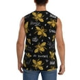 thumbnail image 4 of Easygdp Hohey Bee Golden Embroidery Men's Breathable Tank Tops Sleeveless Sporty T Shirts for Basketball, Mountaineering, Bodybuilding -Large, 4 of 8