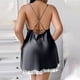 thumbnail image 4 of Camisón corto de mujer de color liso, bata de baño holgada de invierno para el hogar, camisón de poliéster para mujer., 4 of 4
