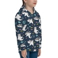thumbnail image 3 of JUNZAN Friendly Sharks Print Kids Zip Up Hoodies Long Sleeve for Boys or Girls Casual Oversized Jackets with Pocket Loose Tops- Medium, 3 of 6