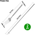 thumbnail image 4 of 【2 PCS】Extendable Fork for Jokes, Expandable Forks, Stainless Steel Telescopic Fork Set – Extends from 8.7" to 25.4", Silver Retractable Dining & Camping Prank Tool, 4 of 7