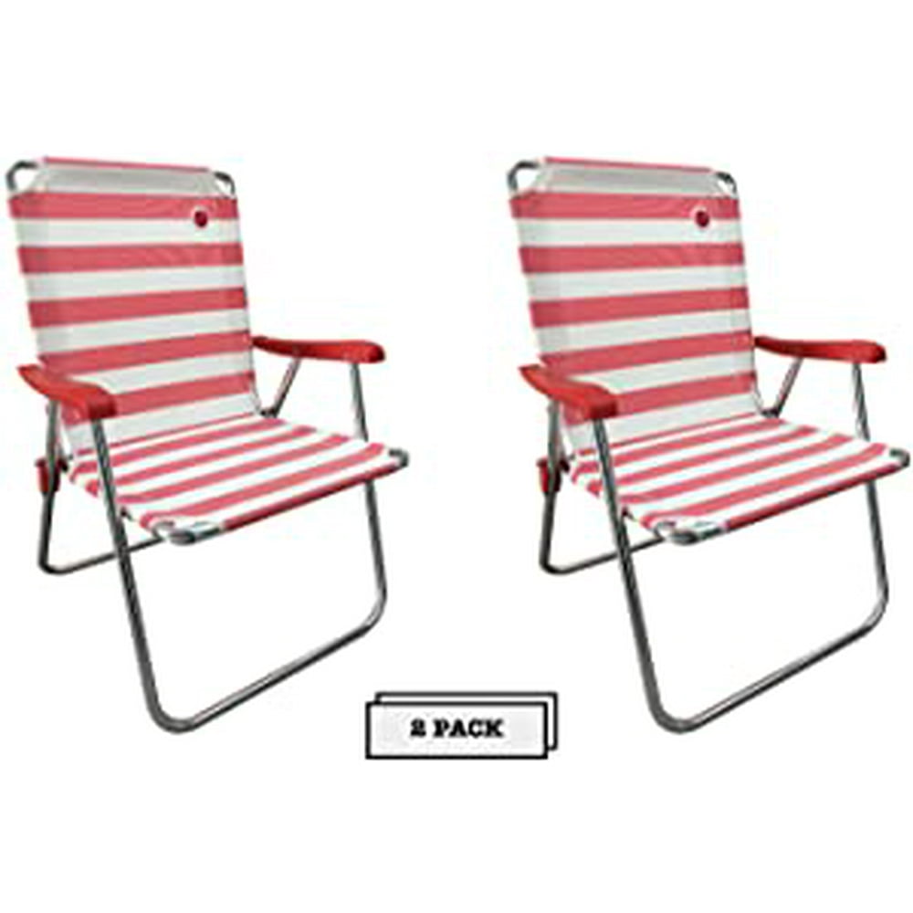 OmniCore Designs New Standard Folding Camp/Lawn Chair (2 Pack) RED