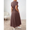 thumbnail image 2 of Vestido Casual Mujer Cuello Redondo Manga Corta Con Lazo En Cintura Color, 2 of 30