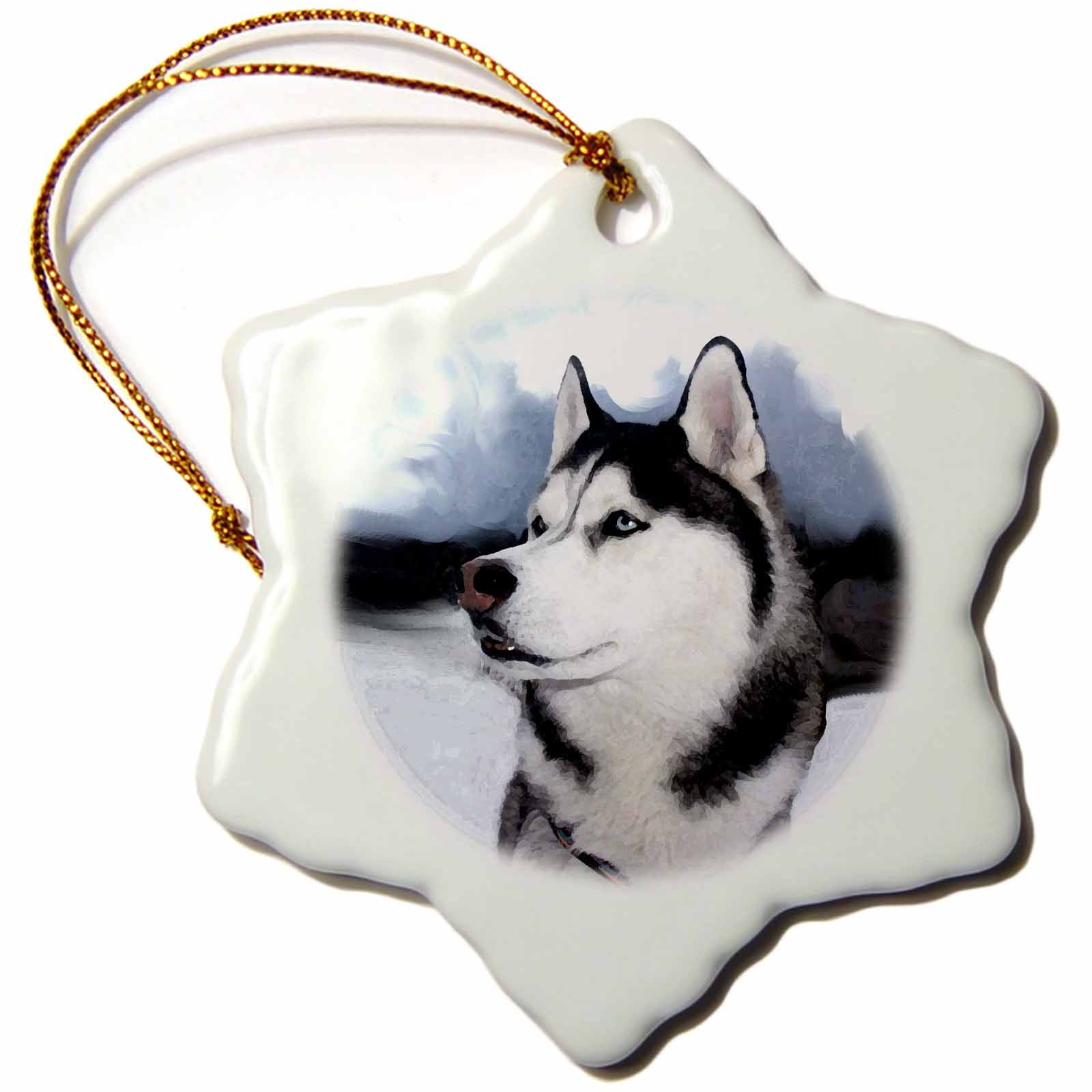3dRose Siberian Husky - Snowflake Ornament, 3-inch - Walmart.com
