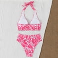 thumbnail image 4 of QUNYINEY Halter Women's Bikini Swimsuits High Waisted Floral 2 Piece Push Up Swimwear Triangle V Neck Swimsuit Sets, 4 of 7