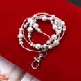 thumbnail image 3 of AOOOWER Hidden Hollow Beads White Pearls Beaded Lanyard ID Badge Holder Pendant Necklace, 3 of 8