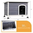 Demi Bonn 33" Outdoor Wood Dog House for Small Dogs with Hinges, Raised Feet, Openable Asphalt