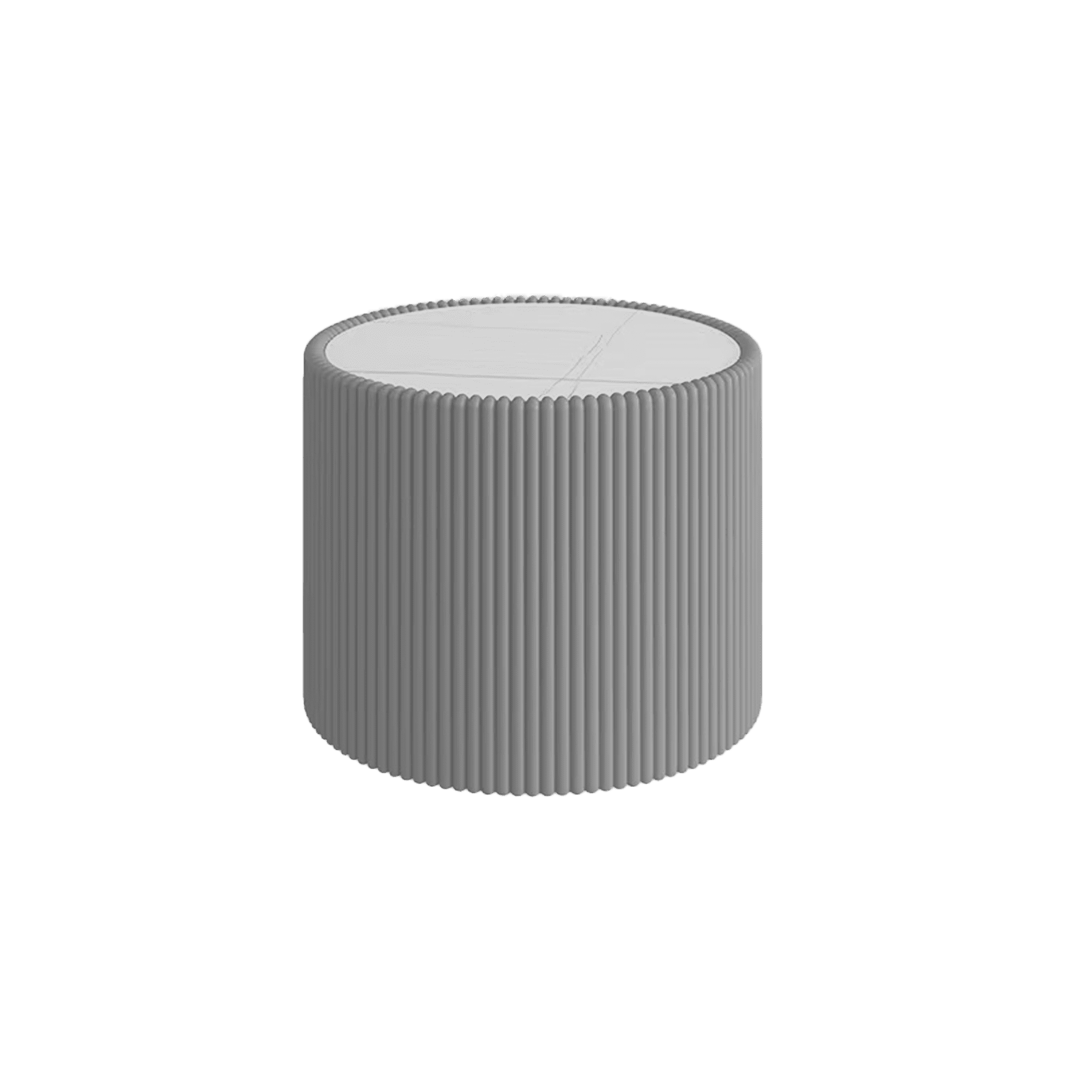 Leumius Round Coffee Table,Cylinder Shape Leather Coffee Modern Sofa Table for Living Room, Bedroom and Outdoor Home Decor Grey Small