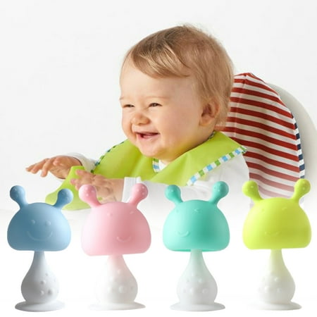 LINASHI Infant Silicone Mushroom Teether Baby Chewing Toy Molar Massaging Nursing