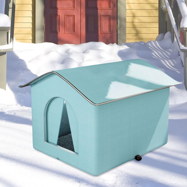 Casa para gatos al aire libre Yinane cama impermeable para perros Azul S