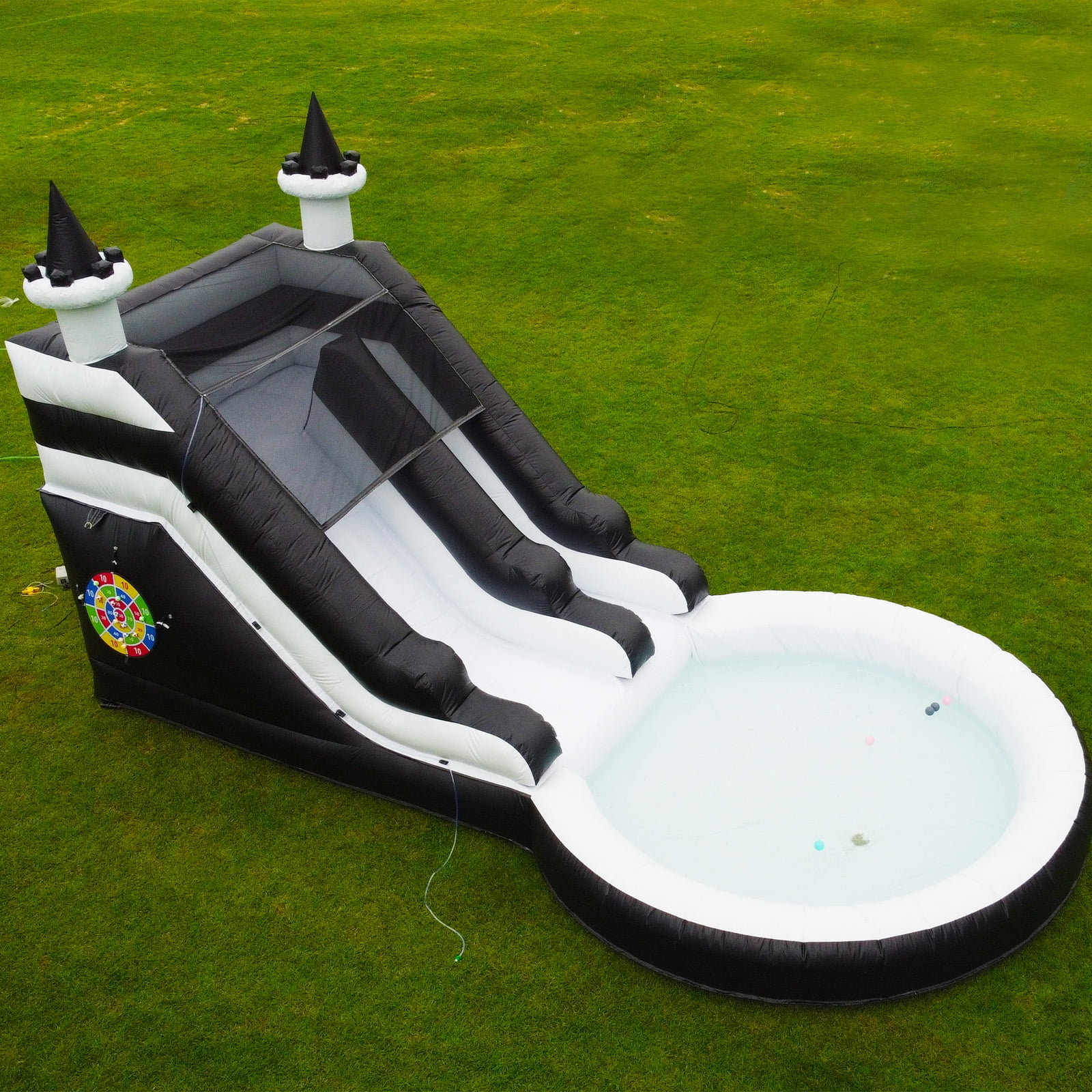 Relunch 24FT Commercial Grade PVC Inflatable Water Slide with Pool & Dartsboard for Kids and Adults (with Blower), Wet Dry Use, Summer Fun, 24x13x13FT
