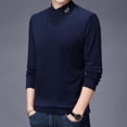 thumbnail image 2 of T-Shirt Men Male Long Sleeve V Neck Embroidered Thermal Base Layer Inner Wear Mens Shirts Navy M, 2 of 4