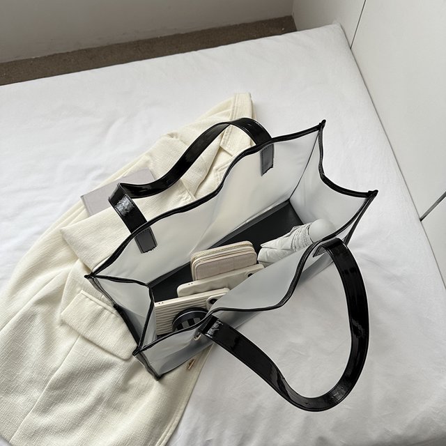 Bolsas de hombro casuales para mujer Bolsas de moda de PVC transparentes (blanco) Likrtyny Para Estrenar