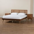 thumbnail image 5 of Baxton Studio Nura Walnut Brown Wood and Rattan Queen Size 3-Piece Bedroom Set, 5 of 28