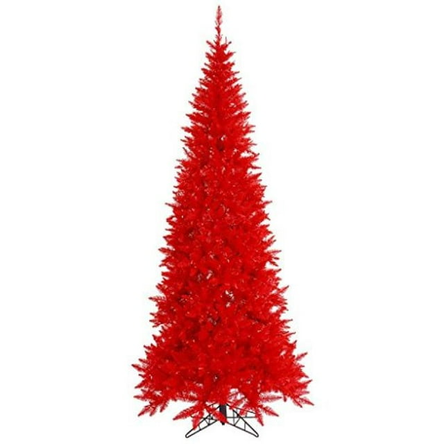 Vickerman Arbre de Noël Artificiel en Sapin Rouge 5,5 Pieds Non Éclairé -K161255