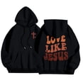 thumbnail image 6 of Womens Two Piece Sweatsuits Long Sleeve Jesus Letter Print Christian Hooded Sweatshirt and Sweatpants Baggy Comfy Fall Winter Track Suits Trendy, 6 of 6