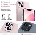 thumbnail image 2 of Liquid Silicone Case for iPhone 13 Mini - [Camera All-Round Protection] [Soft Microfiber Lining Anti-Scratch] 4 Layer Full Covered Shockproof Gel Rubber Phone Case Cover, 5.4", Sandy Pink, 2 of 14
