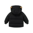 thumbnail image 5 of GYRATEDREAM Infant Baby Winter Coat Cute Teddy Bear Hooded Padded Jacket Warm Fleece Outerwear Windproof Toddler Boys Girl Winter Clothes for 6-7Y Black, 5 of 7