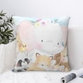 thumbnail image 4 of Yiaed Cute Animals Print Pillow Covers Super Soft Decorative Square Throw Pillow Covers Case Cushion Covers for Sofa Couch Bedroom Car Decor（No pillow core）-16"x16", 4 of 7