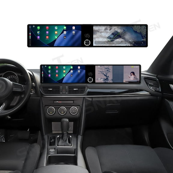 SNATEEN Dual 12.3 inch Carplay Screen/Radio/Multimedia Player for Mazda CX-4 2016-2021 Models Universal Car Navigation/GPS Upgrade Headunit Android Display 1080P Touch Screen Replace System