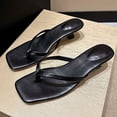 thumbnail image 5 of HNMKIU Platform Sandals Stylish Women's Slides Casual Beach Footwear Comfortable Open Toe Platform Style with Modern Square Toe Design for Everyday Use Beach Shoes Black,7.5, 5 of 8