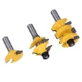 thumbnail image 4 of Door Frame Milling Cutter, Rail Stile Router Set Professional 1/2in Shank Carbide Tenon 3Pcs  For Wood For DIY For Cabinet, 4 of 8