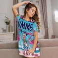 thumbnail image 3 of Yiaed Beach Flamingo Trio Print Women's Loose-Fit Short Sleeve Nightgown, Soft and Comfortable Sleep Dress for Relaxation and Sleepwear, 3 of 6