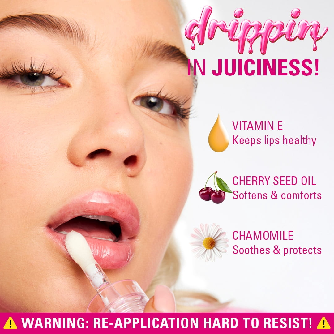 Revolution Pout High-Shine Lip Oil with Vitamin E, Bitten Cherry