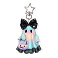thumbnail image 2 of Bow Ghost Acrylic Hanging Charm 2D Flat Halloween Decor Pendant Multi Style For Backpack Christmas Tree Home Party Holiday Scene Ornament.A, 2 of 8