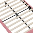 thumbnail image 4 of Euroco Upholstered Full Size Platform Bed, PU Leather Princess Bed with Crown, 4 of 11