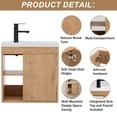 thumbnail image 6 of Eclife 20" Wall Mounted Small Bathroom Vanity with Integrated Sink, Faucet, Drain, 6 of 11