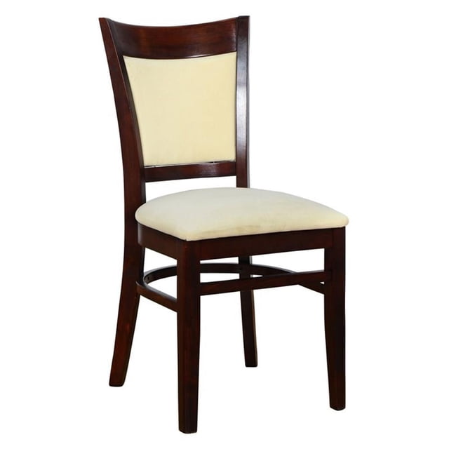 Upholstered Panel Back Side Chair in Medium Oak (Set of 2)